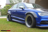 2013-2016 Audi S3 & A3 Sline 8V.1 Sedan BKSS Style Side Skirts with Winglets