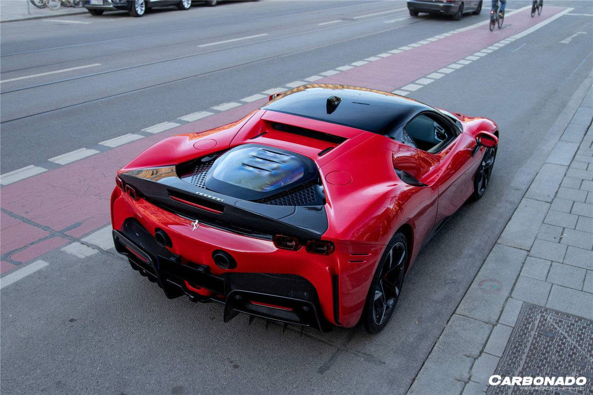 2020-UP Ferrari SF90 Stradale AV Style Carbon Fiber Trunk Spoiler