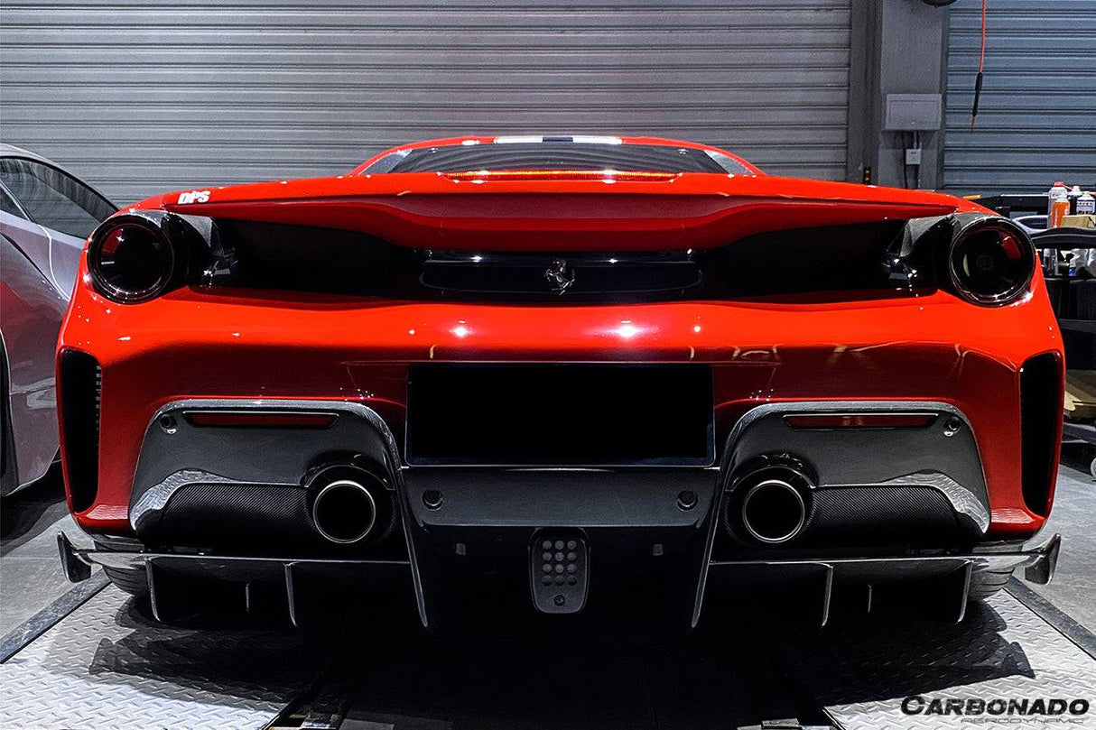 2018-2020 Ferrari 488 Pista OEM Style Part Carbon Fiber Rear Bumper (Rear Diffuser Not Included)