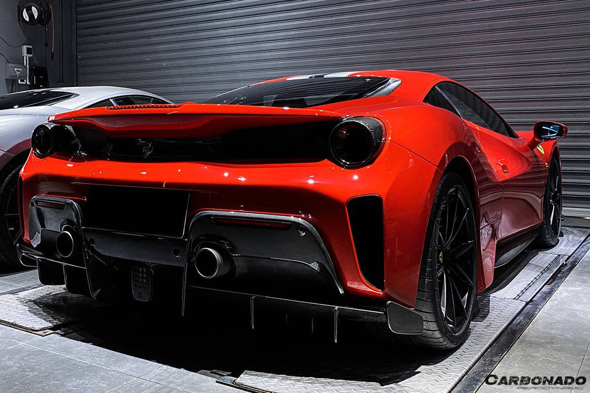 2018-2020 Ferrari 488 Pista OEM Style Part Carbon Fiber Rear Bumper (Rear Diffuser Not Included)