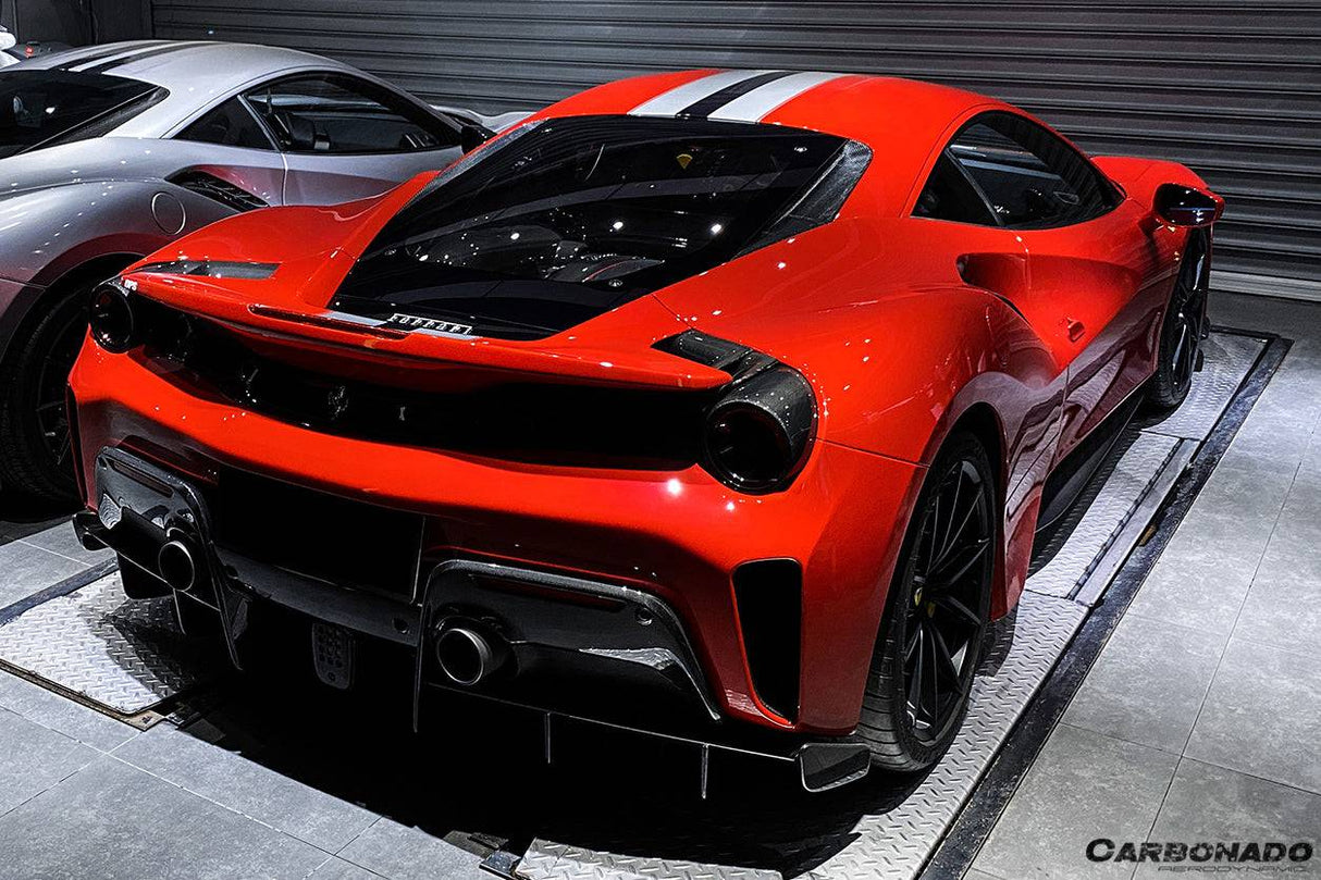 2018-2020 Ferrari 488 Pista OEM Style Part Carbon Fiber Rear Bumper (Rear Diffuser Not Included)