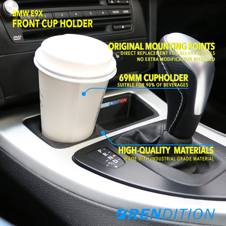 BMW E9X FRONT CUP HOLDER (E90 E91 E92 E93) - K2 Industries