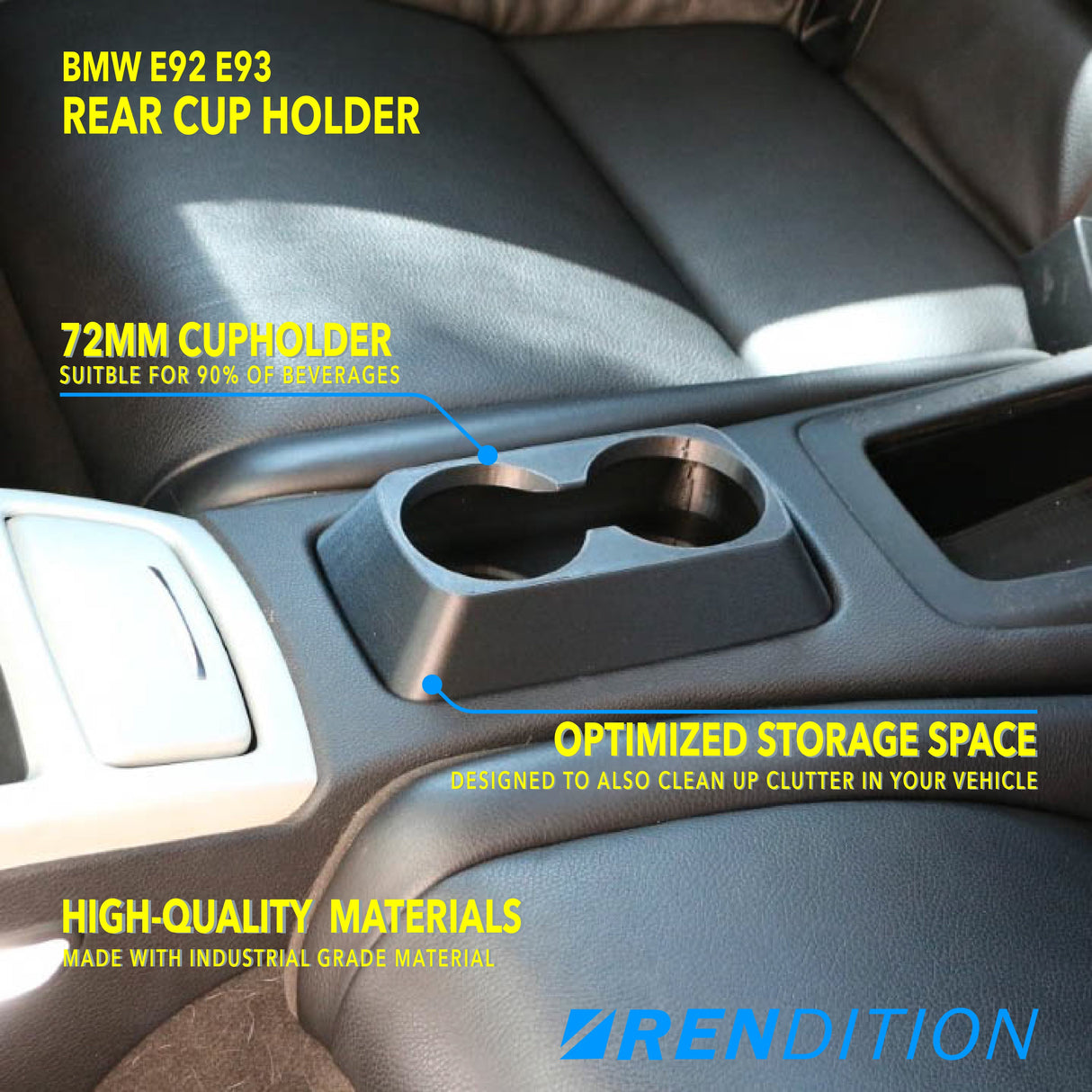 BMW E92 E93 REAR CUP HOLDER - K2 Industries