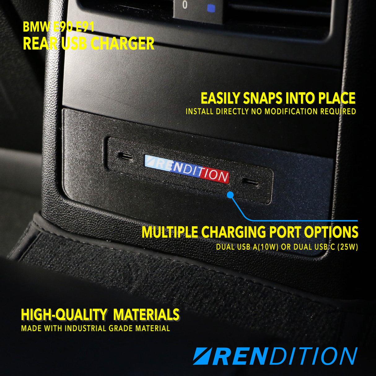 BMW E90 E91 REAR USB CHARGER - K2 Industries