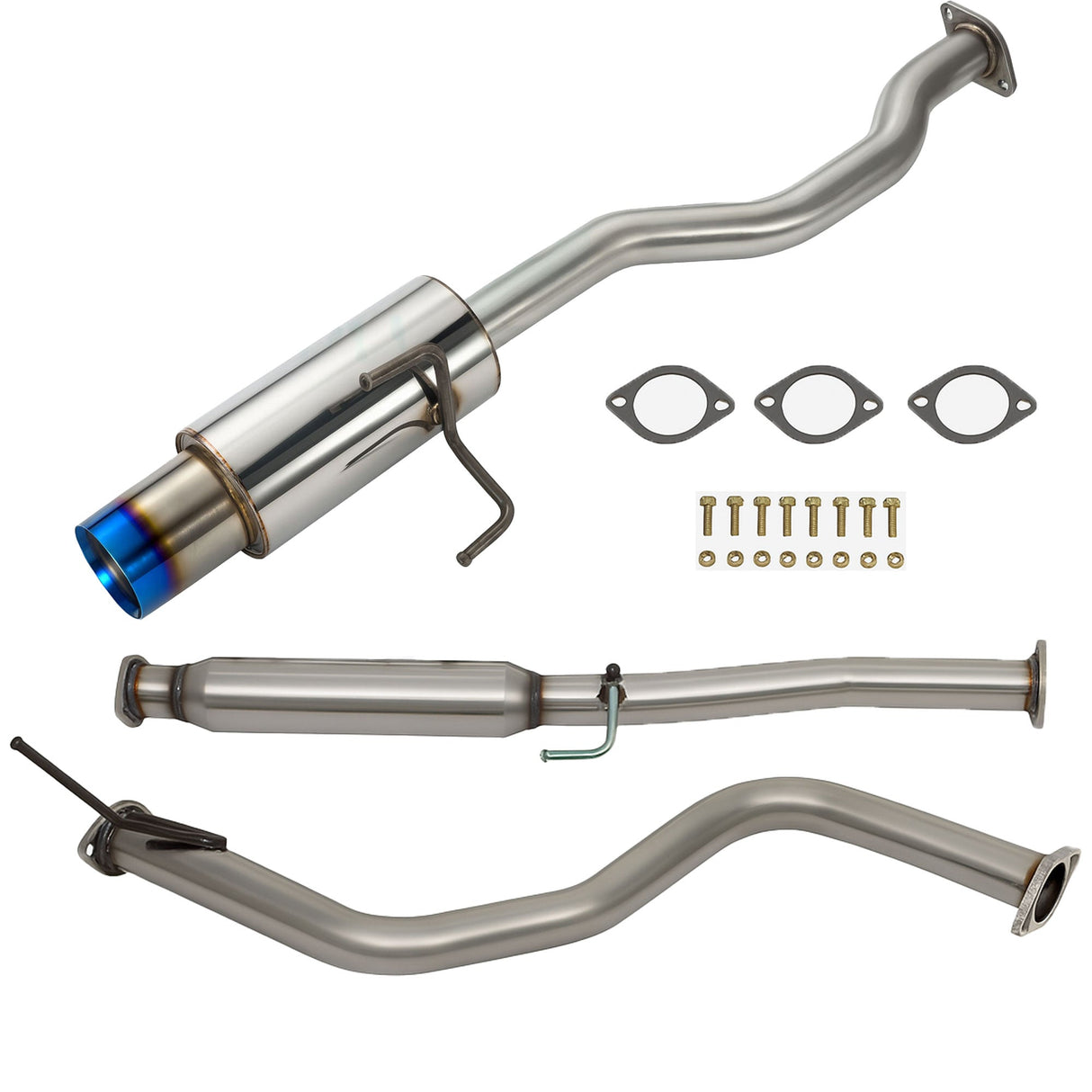 4.5” Stainless Steel Catback Exhaust Muffler For Honda Civic Hatch 76mm 92-95 EG