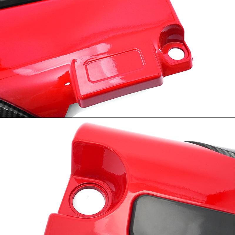 Engine Cover for Honda Civic Type R 2022-2026 Carbon Fiber Print & Red ABS