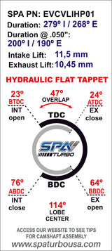 VW 8V 279 / 268 turbo hydraulic tappets performance camshaft