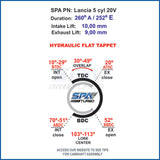 260Â°/252Â° camshaft set + engines MLS head gasket for Fiat Lancia Coupe 20v