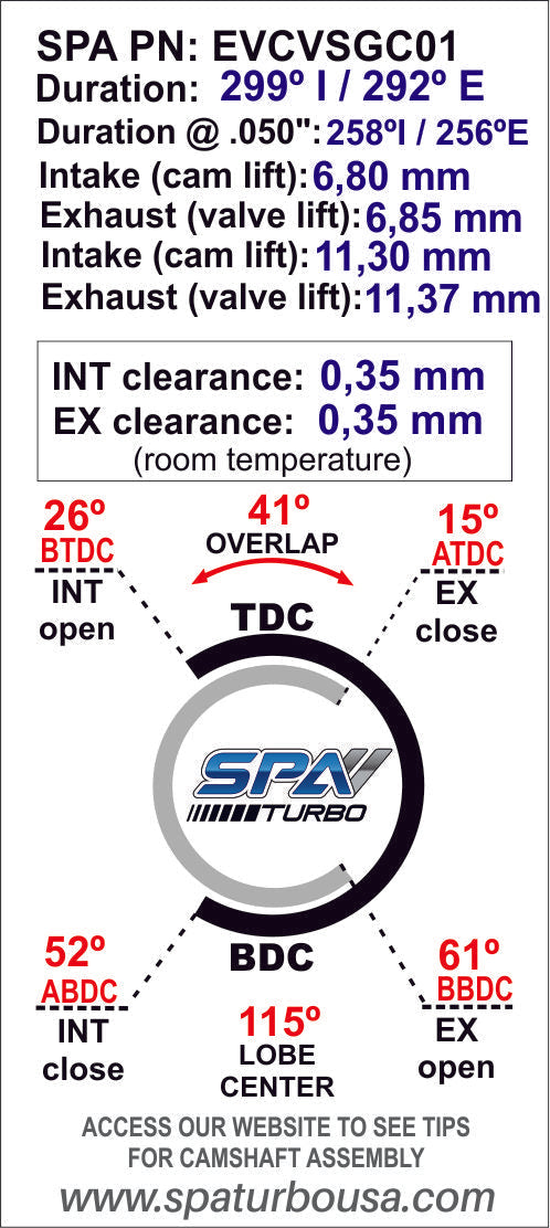 299/292 solid Camshaft for Opel 8v family I (small block)