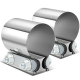 2.25" Stainless Steel Exhaust Band Clamp Set - 2 Piece Butt Joint