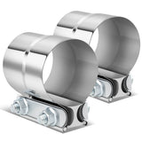 2.5" Lap Joint Exhaust Band Clamp 2-Piece Set Stainless Steel