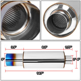 Universal Exhaust Muffler with 3.0" Tip - 14.7" Overall Length