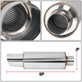 3.0" Tip 2.25" Inlet Straight Cut Polished Muffler 14.7" Total Length