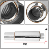 Universal 3" Round Cut Polish Exhaust Muffler Tip 14.7" Total Length