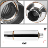 4.0" Tip Stainless Steel Muffler 2.5" Inlet 18.5" Overall Length