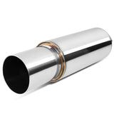 Universal Round Exhaust Muffler - 4.0" Tip, 2.5" Inlet, 18.5" Total Length