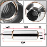 Universal Round Exhaust Muffler - 4.0" Tip, 2.5" Inlet, 18.5" Total Length