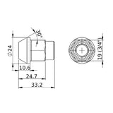 FORGED WHEEL STUD AND NUT COMPETITION TYPE 62mm M12x1.5 - Pack of 4
