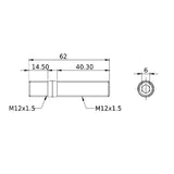 FORGED WHEEL STUD COMPETITION TYPE 62mm M12x1.5 - Pack of 16