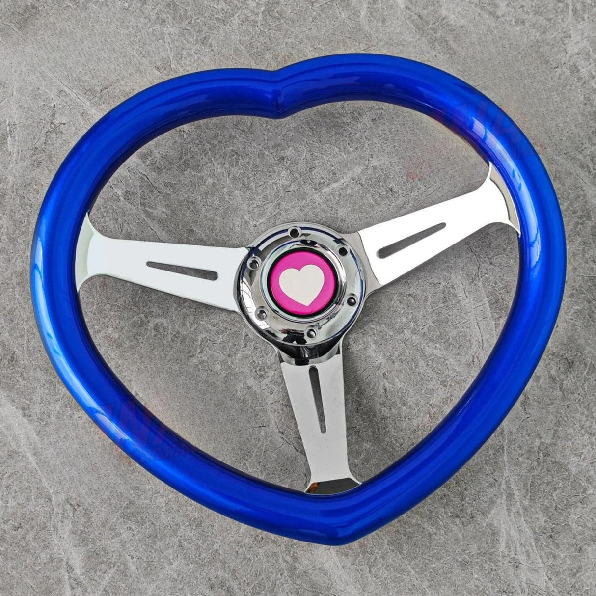 JDM Chrome Bracket Heart Shaped Steering Wheel
