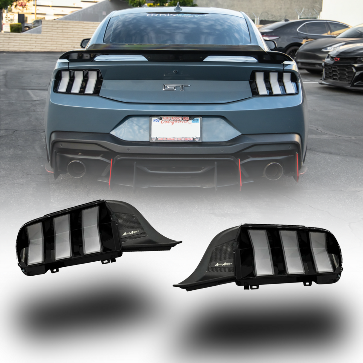 2024-2025 Mustang S650 Euro Style Taillights Amber Turn Signal Sequential