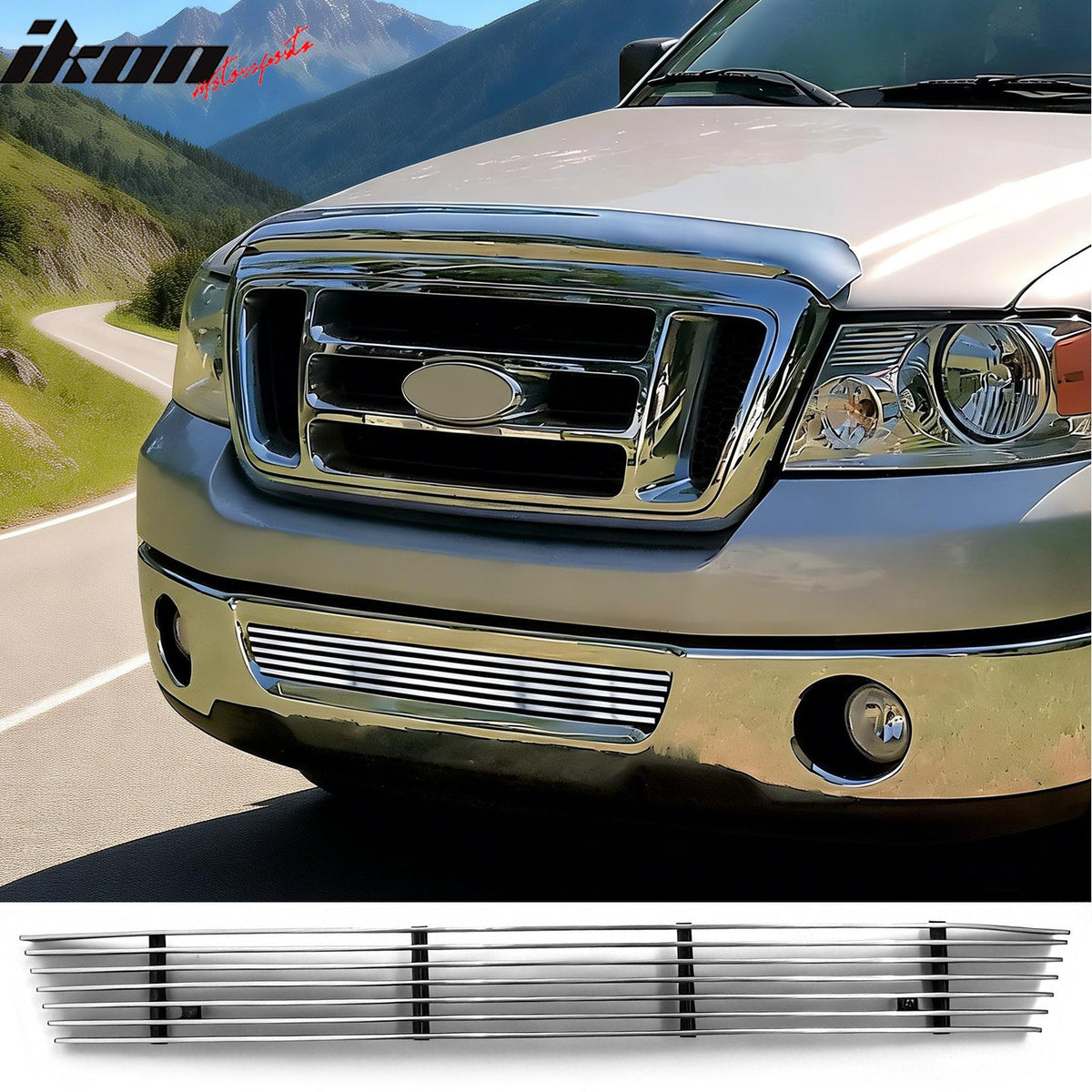2006-2007 Ford F-150 Billet Style Chrome Front Bumper Lower Mesh Grille Grill