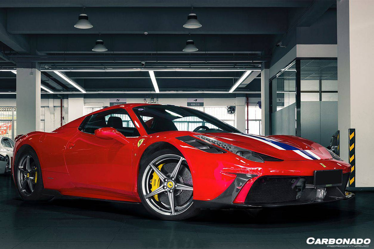 2010-2015 Ferrari Carbon Fiber Front Bumper Carbonado (OE) Fits: 458 Italia and Spider