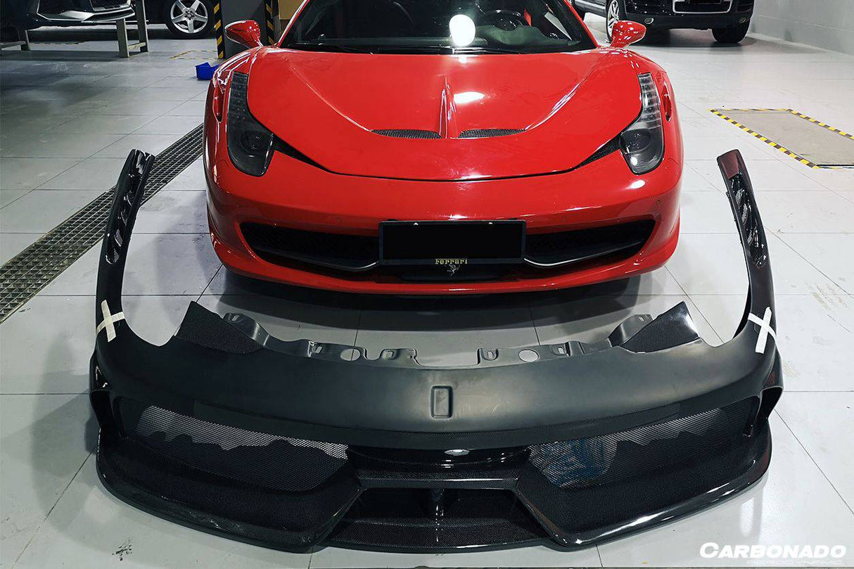 2010-2015 Ferrari Carbon Fiber Front Bumper Carbonado (OE) Fits: 458 Italia and Spider