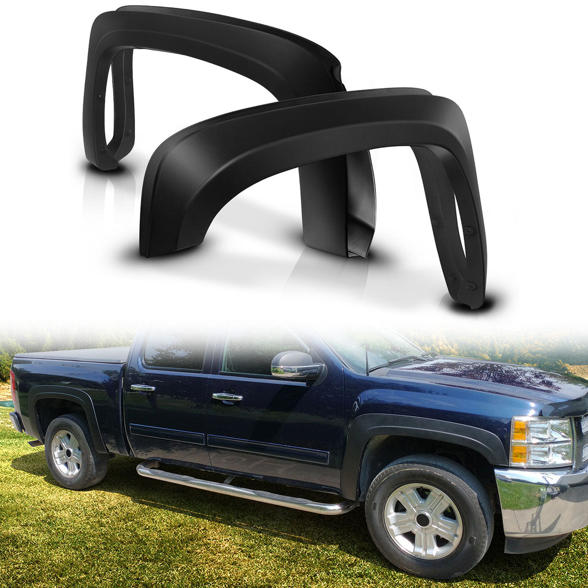 2007-2013 Chevy Silverado 1500 69.3" Bed OEM Style Fender Flares PP