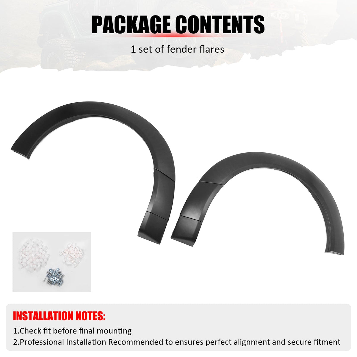 2018-2023 Dodge Challenger Widebody OE Style Rear Fender Flares Wheel Cover Unpainted PP 2PCS
