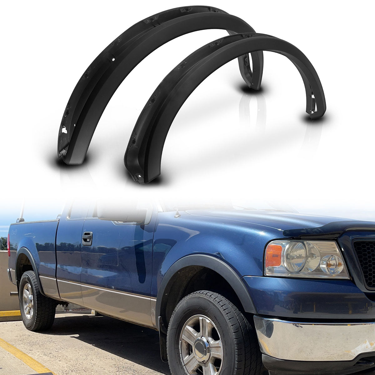 2015-2017 Ford F150 Pickup 4Dr 2Dr Smooth Black Fender Flares PP 4Pcs