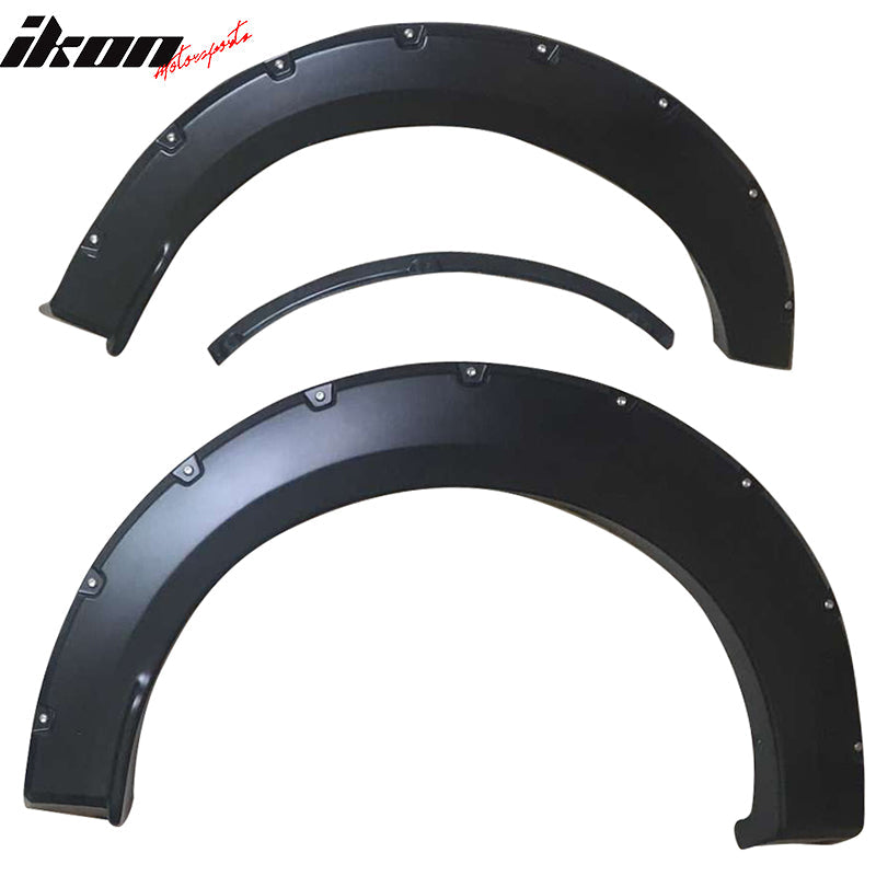 2015-2017 Ford F150 Pocket Rivet Matte Black Wheel Fender Flare PP 4PC