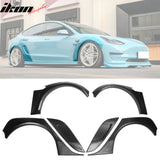 2017-2024 Tesla Model 3 IKON Fender Flares Sanded Wheel Cover ABS 6PCS