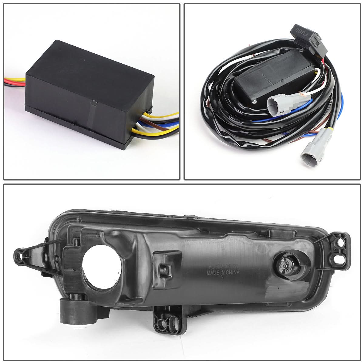2015-2017 Ford Focus LED DRL Fog Lights w/ Bezel Black Yellow