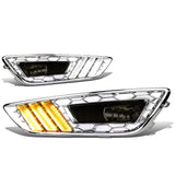 2015-2017 Ford Focus LED DRL Fog Lights with Bezel Chrome/Smoke