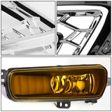 2015-2017 Ford Focus LED DRL Fog Lights with Bezel Chrome Yellow