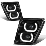 04-18 Volvo VN VNL Halo DRL Fog Lights - Black