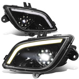 18-22 Freightliner Cascadia 3D Projector Full LED Fog Lights Black