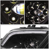 18-22 Freightliner Cascadia 3D Projector Full LED Fog Lights Black