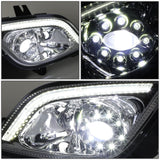 2018-2022 Freightliner Cascadia 3D Projector Full LED Fog Lights Chrome