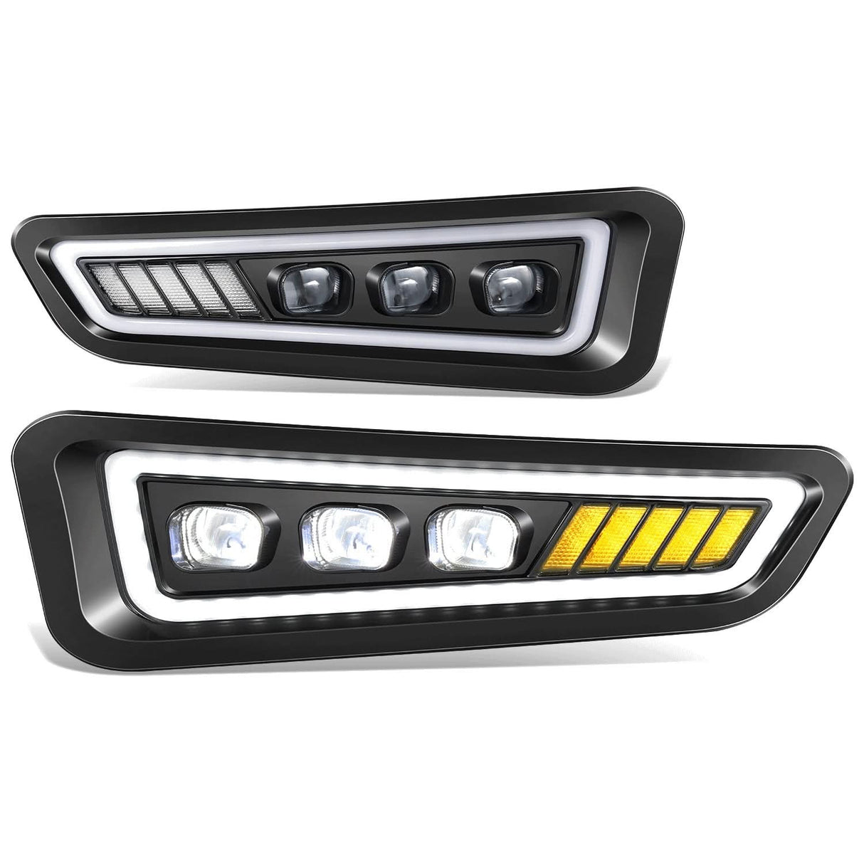 2017-2020 Ford F-150 Raptor Tri-Projector LED Fog Lights w/ Halo Ring