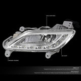 2012-2016 Hyundai Veloster LED DRL Fog Lights with Switch - Clear