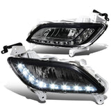 2012-2016 Hyundai Veloster LED DRL Fog Lights with Switch - Smoke