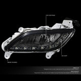 2012-2016 Hyundai Veloster LED DRL Fog Lights with Switch - Smoke