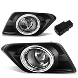 2014-2016 Nissan Rogue Fog Lights with Switch & Bezel - Chrome/Clear