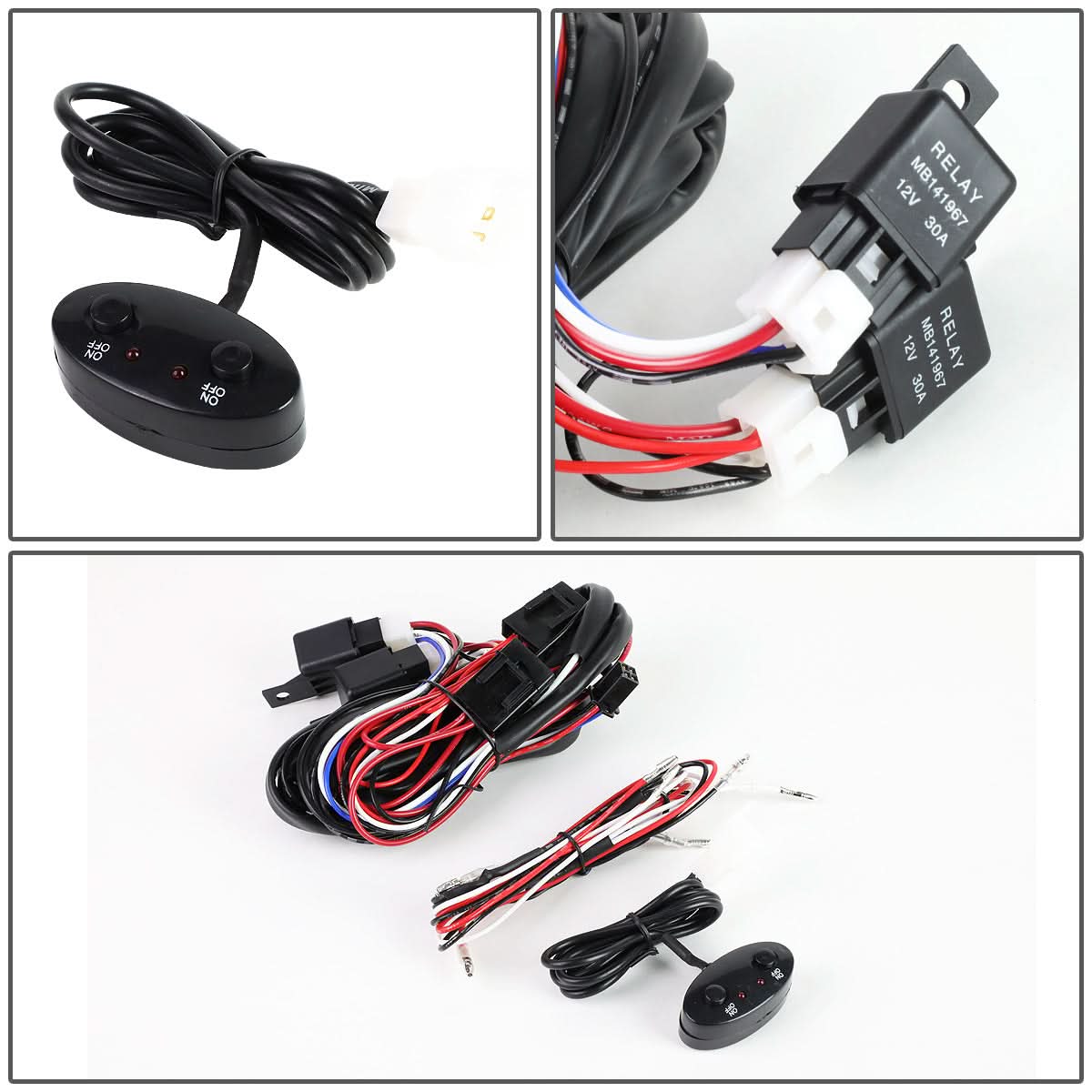 Universal Roof Top Running Fog Lights w/ Switch H3 Smoke