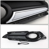 2016-2018 Honda HR-V Fog Light Cover with DRL Strip - Black/Clear