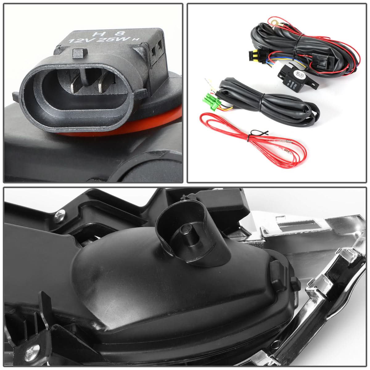 2017-2018 Nissan Rogue Smoke Fog Lights with Chrome Bezel