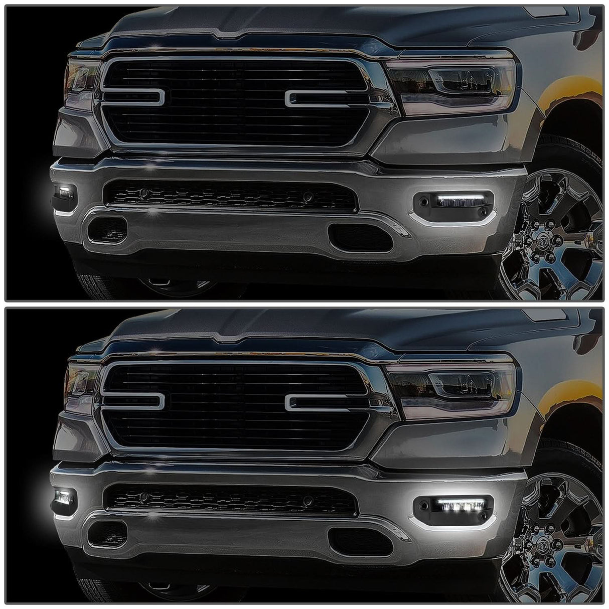 2019-2022 RAM 1500 LED DRL Fog Lights - Smoked