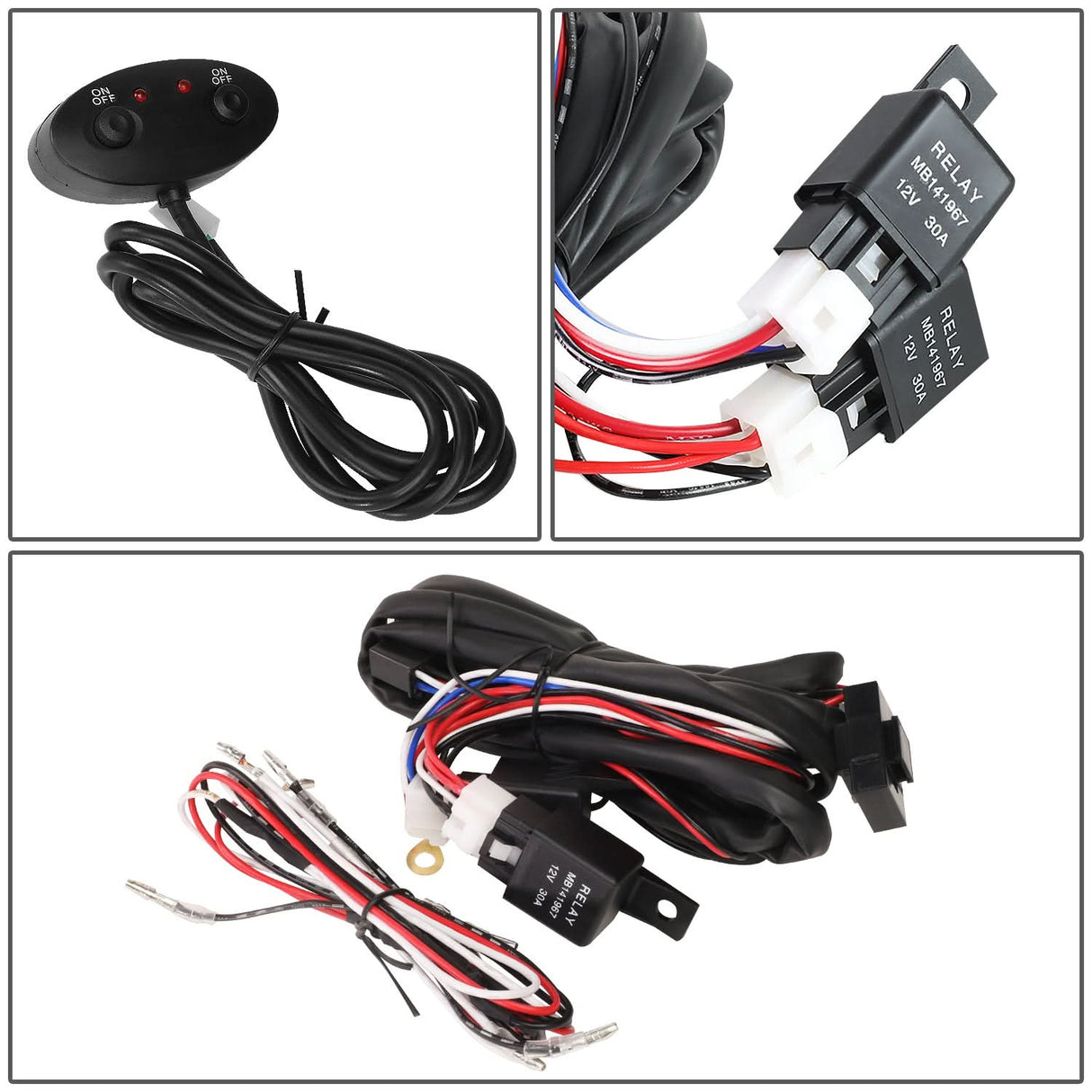 Universal 38" Roof Mounted Fog Lights with H3 Bulbs & Wiring